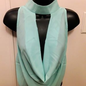 Mock neck SL woven top mint color